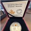 Image 2 : 2016 $5 Fine Silver Coin Royal Canadian Mint November Birthstone Topaz Swarovski