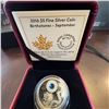 Image 1 : 2016 $5 Fine Silver Canadian Birthstones Coin September Dragon Swarovski Crystal