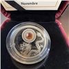 Image 2 : 2016 $5 Fine Silver Coin Birthstones November Royal Canadian Mint with Topaz