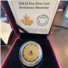 Image 1 : 2018 $5 Fine Silver Coin November Birthstone Topaz Royal Canadian Mint