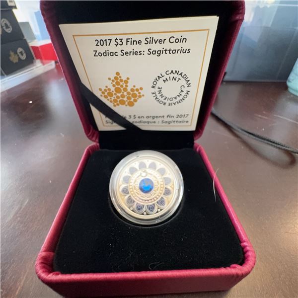 2017 $3 Fine Silver Coin, Zodiac Series: Sagittarius, Royal Canadian Mint