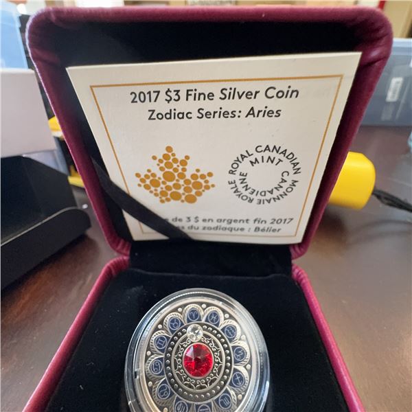 2017 $3 Fine Silver Coin Zodiac Series Aries Royal Canadian Mint