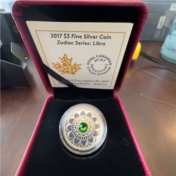 2017 $3 Fine Silver Coin Zodiac Series Libra by Royal Canadian Mint