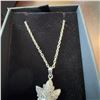 Image 2 : Royal Canadian Mint Sterling Silver Maple Leaf Pendant, 48 Zircons, 5g, 15mm, Limited 1977/3000