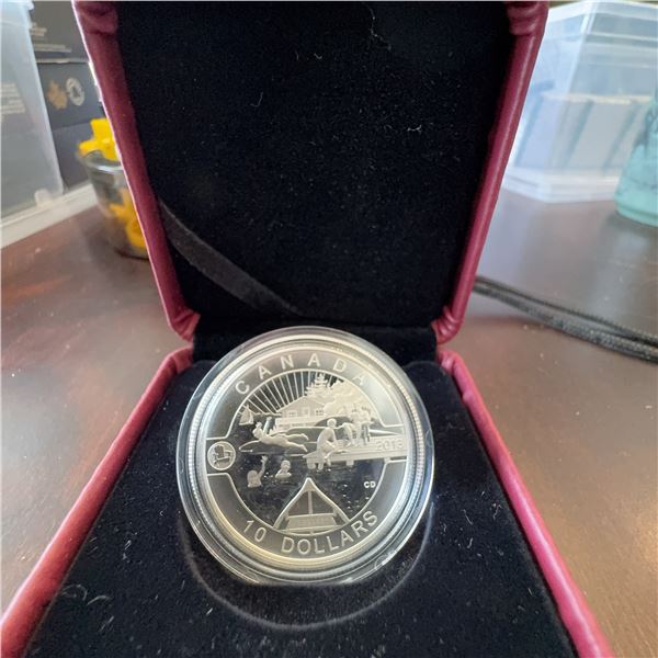 2013 Canada $10 Fine Silver Coin 99.99% 34mm 15.87g Summer Fun with Case