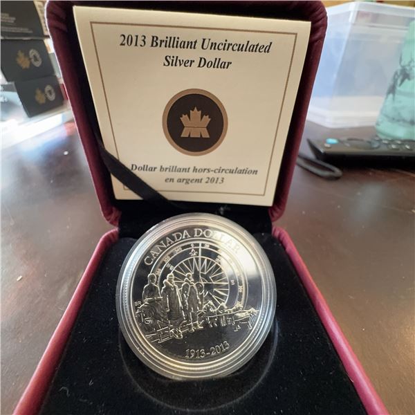 2013 Canada Brilliant Uncirculated Silver Dollar, Canadian Arctic Expedition, Limited Mintage