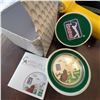 Image 1 : 2014 PGA TOUR Silver Proof Coin With 3D Leather Golf Bag, Box and COA, 20g, 38.61mm