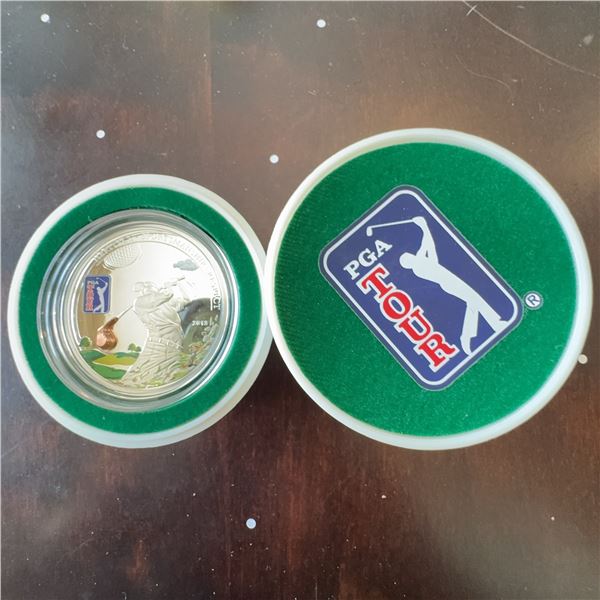2013 PGA TOUR Proof Silver Coin with 3D Golf Club in Presentation Case