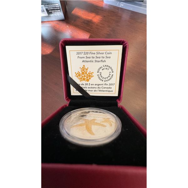 2017 $20 Fine Silver Coin Atlantic Starfish Royal Canadian Mint With Case and COA