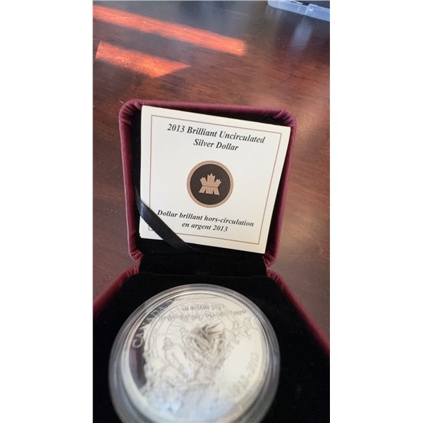 2013 Brilliant Uncirculated Canadian Silver Dollar Commemorative Coin 99.99% Silver