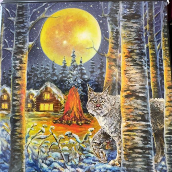 2017 $30 Fine Silver Coin Animals in the Moonlight Lynx 99.99% Pure 62.67g