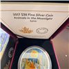 Image 3 : 2017 $30 Fine Silver Coin Animals in the Moonlight Lynx 99.99% Pure 62.67g