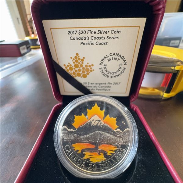 2017 $20 Fine Silver Coin Canada's Coasts Pacific Coast 99.99% Royal Canadian Mint