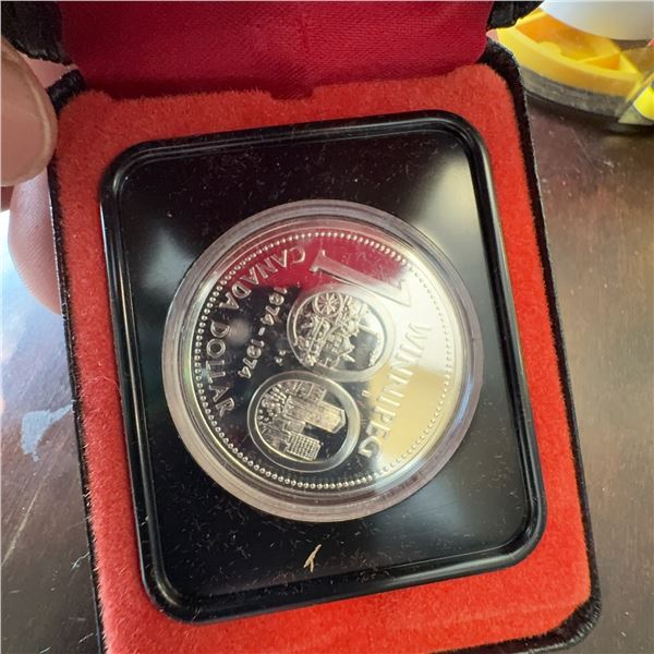Canada Dollar Winnipeg 1974 50% Silver Commemorative Coin in Case