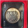 Image 2 : 1972 Canada Silver Dollar Canoe Design Uncirculated Coin in Original Case