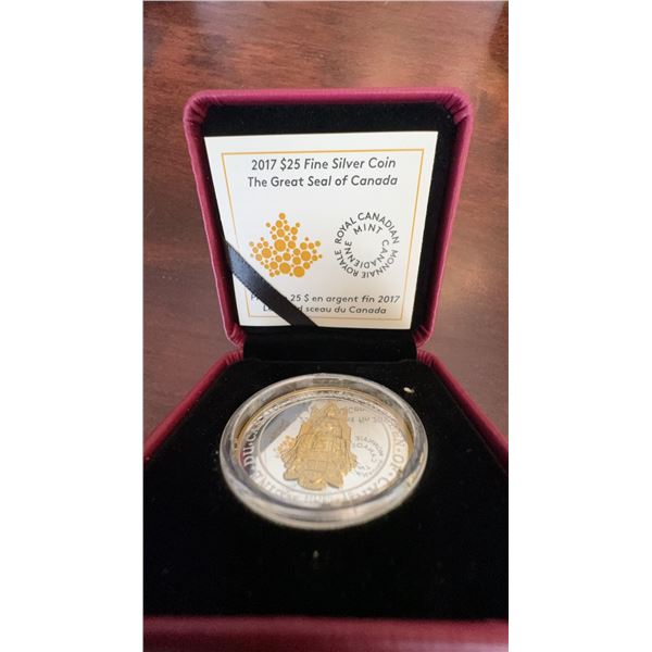 2017 $25 Fine Silver Coin 99.99% Great Seal of Canada Royal Canadian Mint