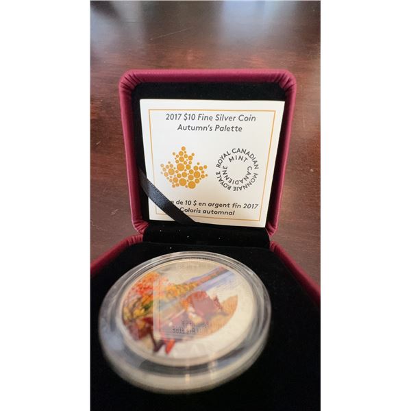 2017 $10 Fine Silver Coin Autumn's Palette Royal Canadian Mint 99.99% Pure