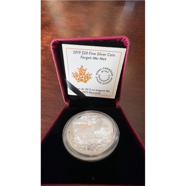 2019 $20 Fine Silver Coin Forget-Me-Not Royal Canadian Mint with Case