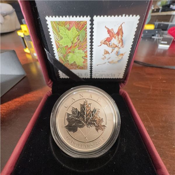 2012 Canada $10 Fine Silver Maple Leaf Forever Coin With Box and COA