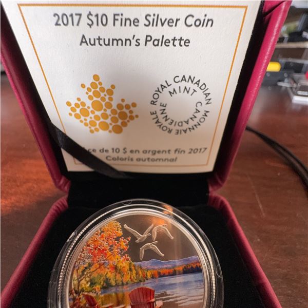 2017 $10 Fine Silver Coin Autumn’s Palette Royal Canadian Mint 99.99% Pure Silver