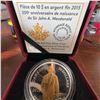 Image 1 : 2015 $10 Fine Silver Coin 200th Anniversary Sir John A. Macdonald Gold-Plated RCM