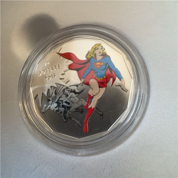 2015 $10 Fine Silver Coin DC Comics Supergirl Royal Canadian Mint in Case