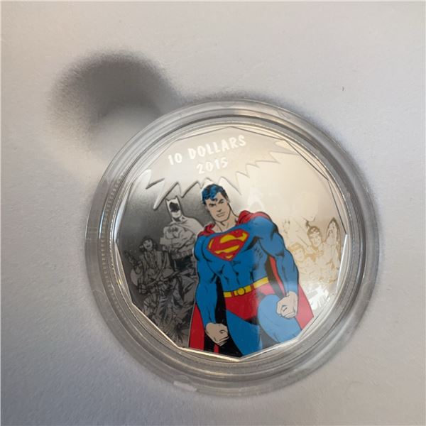 2015 $10 Fine Silver Coin DC Comics Legacy Superman Batman Wonder Woman 99.99% Pure