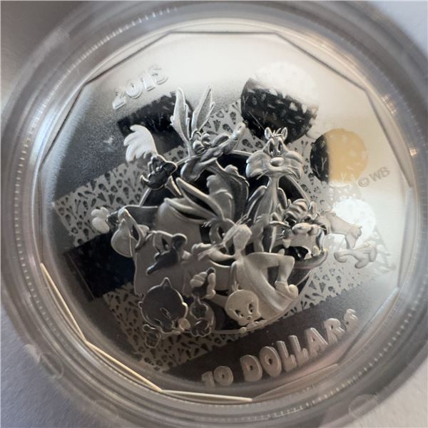 2015 $10 Fine Silver Coin Looney Tunes "That's All Folks" Royal Canadian Mint
