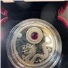 Image 3 : 2016 $5 Fine Silver Coin Royal Canadian Mint Birthstones July Dragon w/ Swarovski Ruby