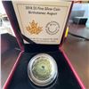 Image 1 : 2018 $5 Fine Silver Coin August Birthstone Royal Canadian Mint with Case