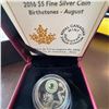 Image 1 : 2016 and 2018 $5 Fine Silver Birthstone Coins Royal Canadian Mint, Boxed, with COA