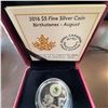 Image 1 : 2016 $5 Fine Silver Royal Canadian Mint Birthstones Coin - August Edition with Peridot