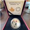 Image 1 : 2016 $5 Fine Silver Coin Birthstones July Royal Canadian Mint With Swarovski Crystal