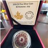 Image 1 : 2018 $5 Fine Silver Coin Birthstones July Royal Canadian Mint Swarovski Ruby