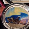Image 2 : 2017 $10 Fine Silver Coin Dog Sledding Under Northern Lights Canada 99.99% Pure
