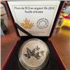 Image 1 : 2015 Canadian $10 Fine Silver Maple Leaf Coin, 99.99% Pure, Boxed, 34mm, 15.87g