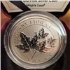 Image 2 : 2015 Canadian $10 Fine Silver Maple Leaf Coin, 99.99% Pure, Boxed, 34mm, 15.87g