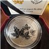 Image 2 : 2015 $10 Fine Silver Maple Leaf Coin Royal Canadian Mint, 15.87g, 34mm, Box & COA
