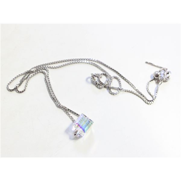 NEW 925 STERLING SILVER 7.8MM CRYSTAL