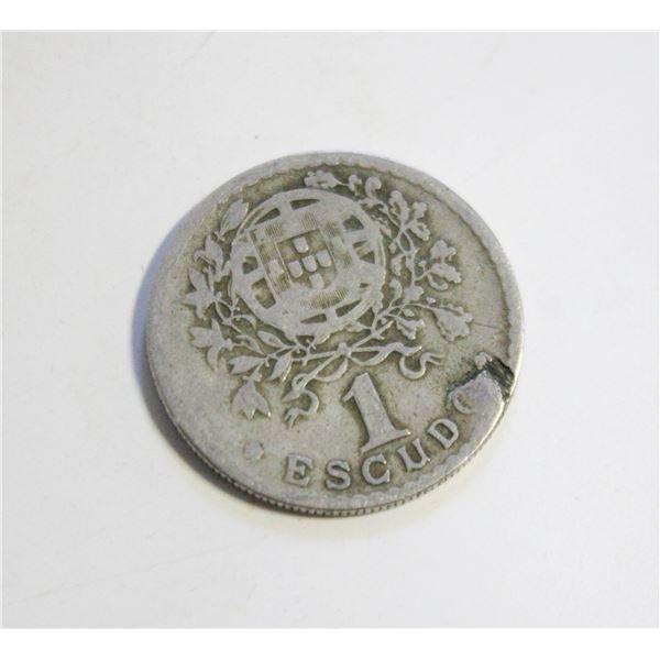 1929 SILVER PORTUGAL 5 ESCUDOS COIN