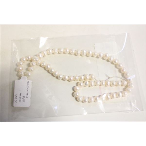 STRING OF NATURAL FRESH WATER PEARLS