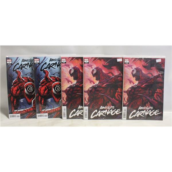 5 ABSOLUTE CARNAGE NUMBER 1 VARIANTS