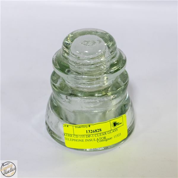 KERR CD 155 DP-1 CLEAR GLASS TELEPHONE INSULATOR