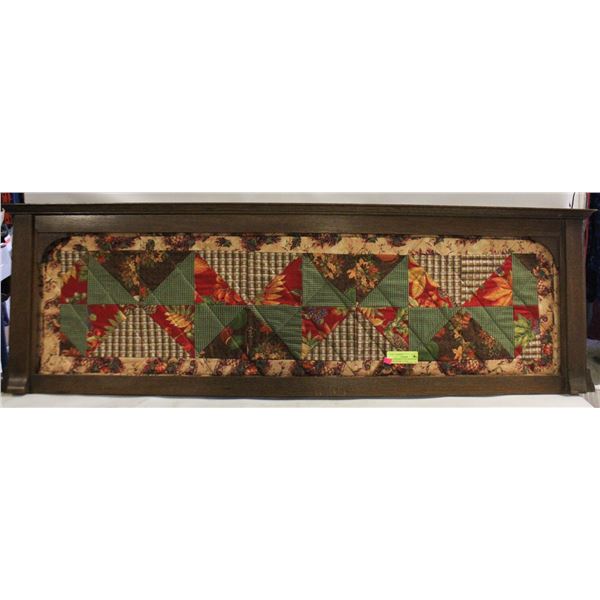 AUTUMN MOTIF QUILTED PANEL IN WOOD FRAME 15.5X50"