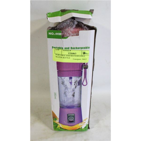 PORTABLE AND RECHARGABLE WATER BOTTLE