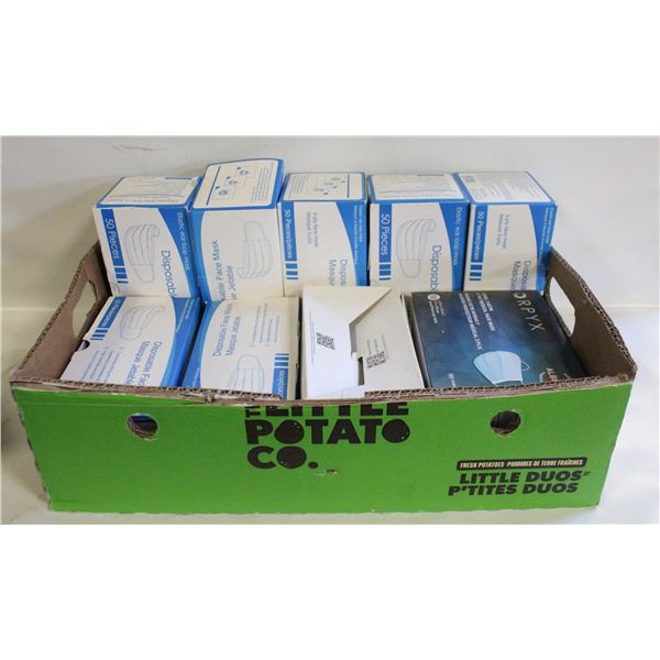 LOT OF DISPOSABLE FACE MASKS