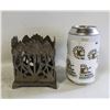 Image 1 : ART NOUVEAU BRASS NAPKIN HOLDER