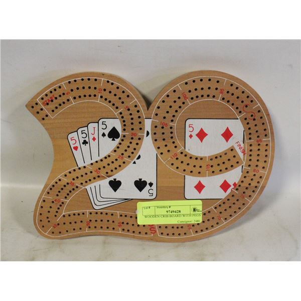 WOODEN CRIB BOARD WITH PEGS