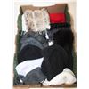 Image 1 : BOX WITH WINTER HATS, SCARVES,  HEAD BANDS,