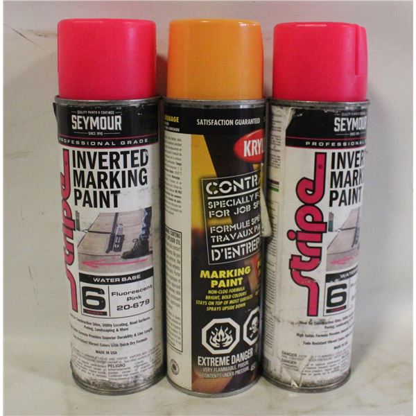 3 CANS INVERTED MARKING SPRAY PAINT